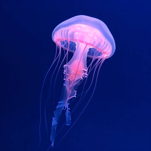 Ethereal Luminous Jellyfish in Abyss