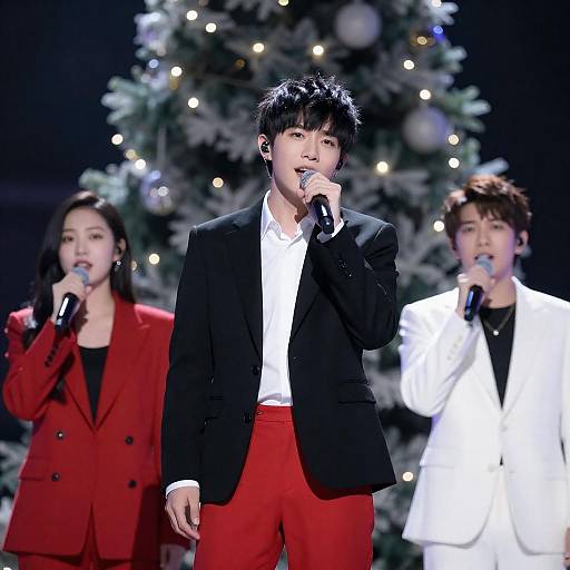 Dynamic Male Singer at Christmas Concert