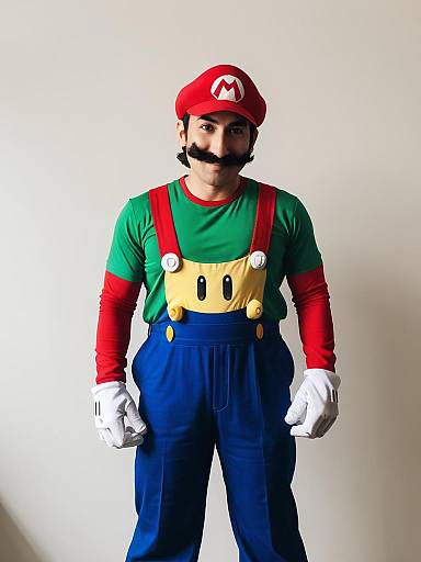 Man in Wiggler Super Mario Cosplay Costume