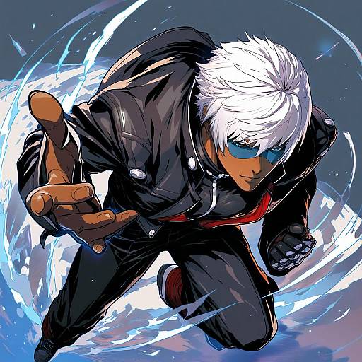 Illustration of K' (kof), the king of fighters in the style of Akaga hirotaka