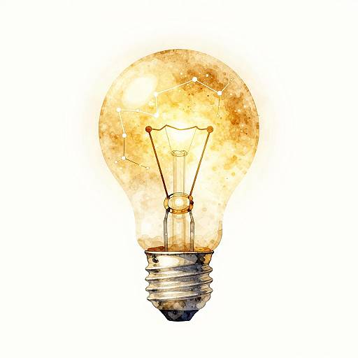 Inspiring Digital Watercolor Lightbulb Art