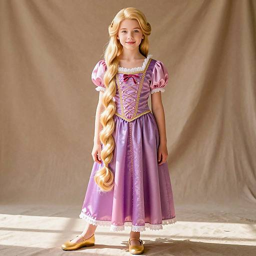 Young Girl in Rapunzel Costume