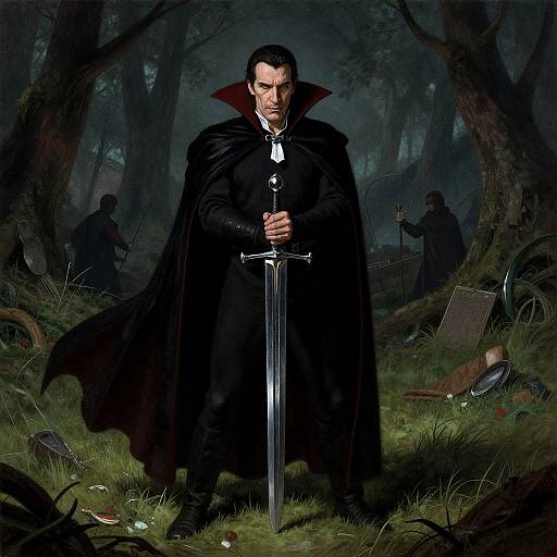 Dark Fantasy Dracula Soldier Moebius Style