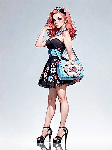 Stylish Woman in Boho-Chic Outfit