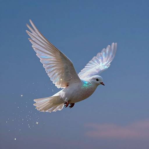 Celestial Dove with Iridescent Wings