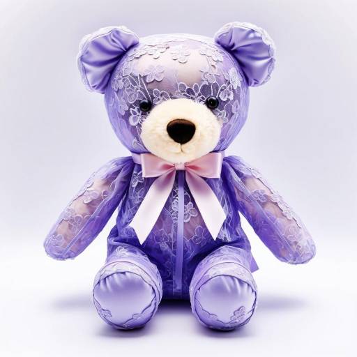 Lavender Lace Teddy Character in Glow