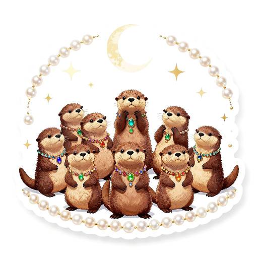 Mystical Otter Clan with Gemstones