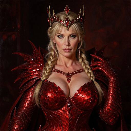 Photorealistic Half-Dragon Warrior Queen