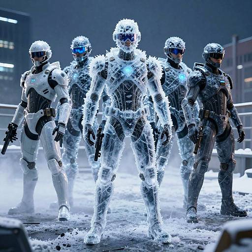 Futuristic R6 Operators in Ice Armor