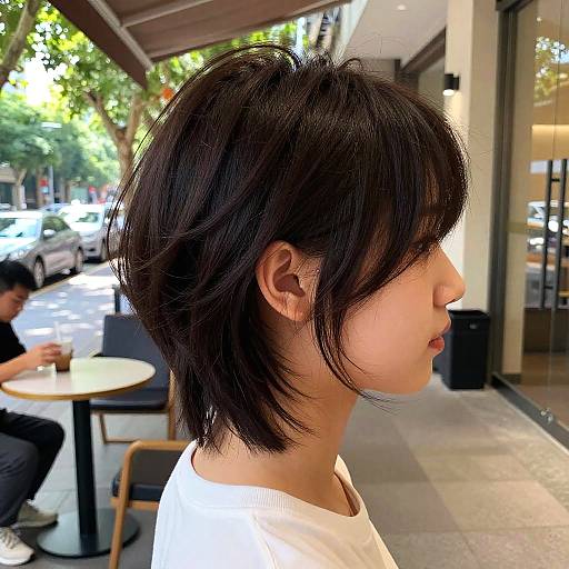 Stylish Block Hair with Outdoor Café