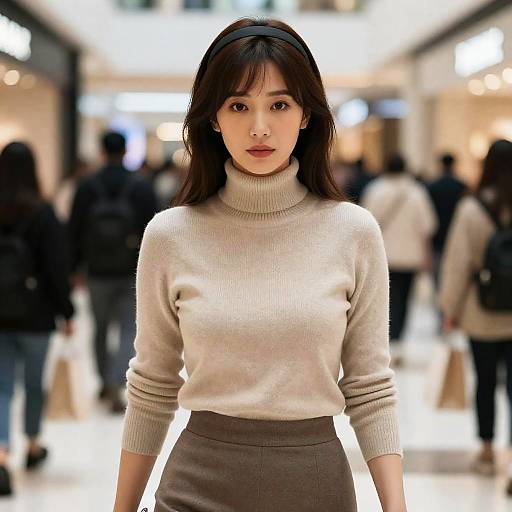 Cinematic Mall Portrait of Mature Woman