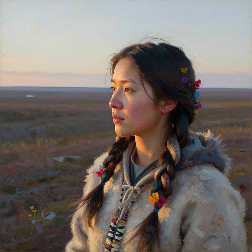 Impressionist Portrait of Inuit Woman