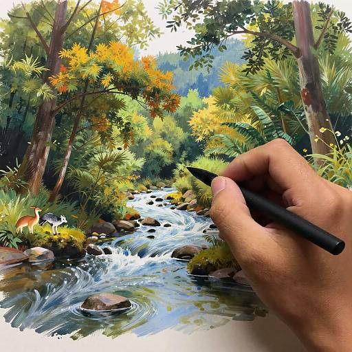Realistic AI Nature Scene Illustration