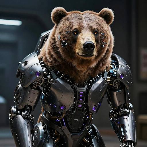 Cybernetic Grizzly with Topaz Eyes