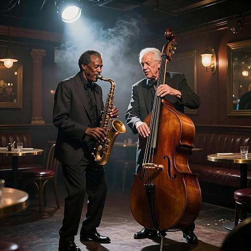 Cinematic Jazz Scene in Vintage Nightclub
