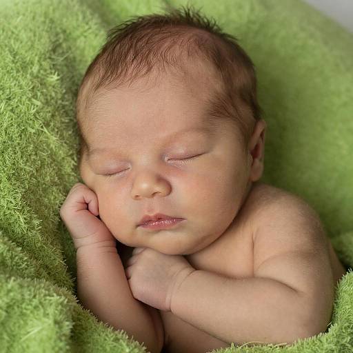Serene Newborn on Cozy Green Blanket