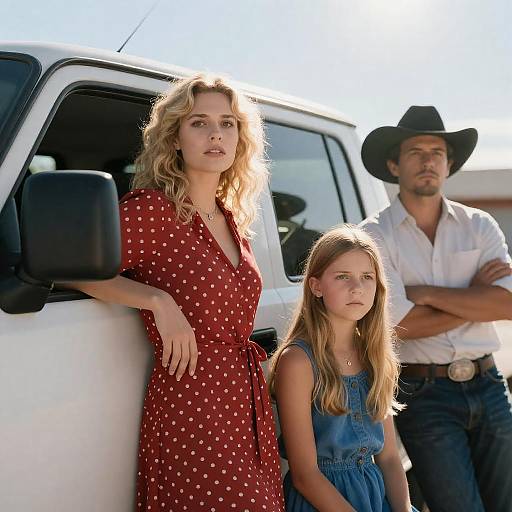 Sunny Day Portraits by a Truck