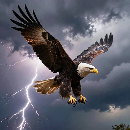 Trump Riding Eagle Amid Stormy Skies
