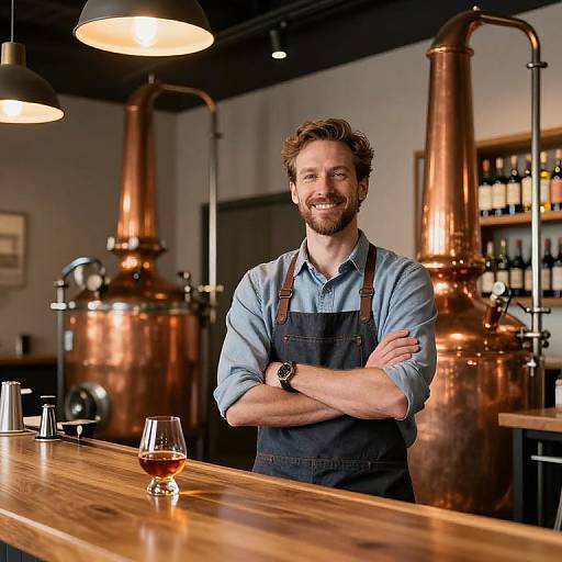 Confident Business Owner in Distillery