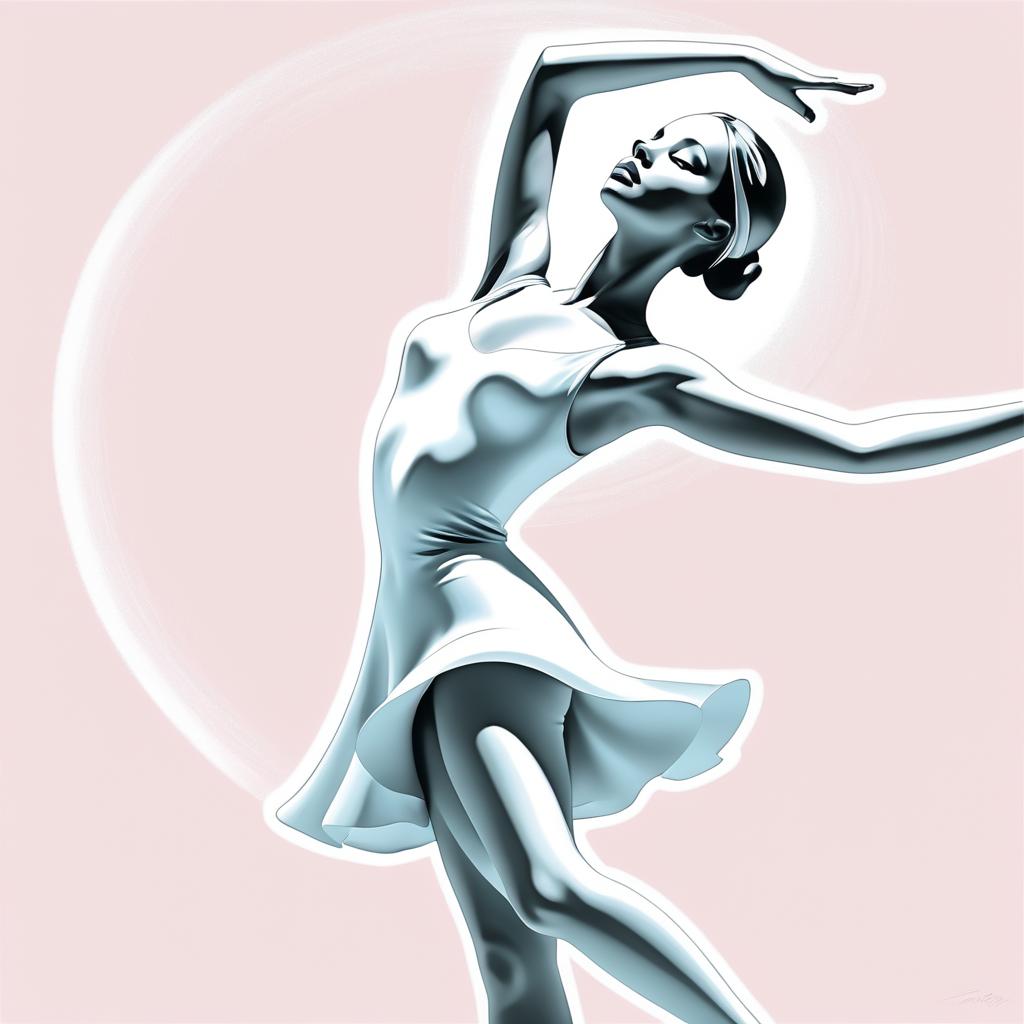 Minimalist Jazz Dancer in Pastel Elegance