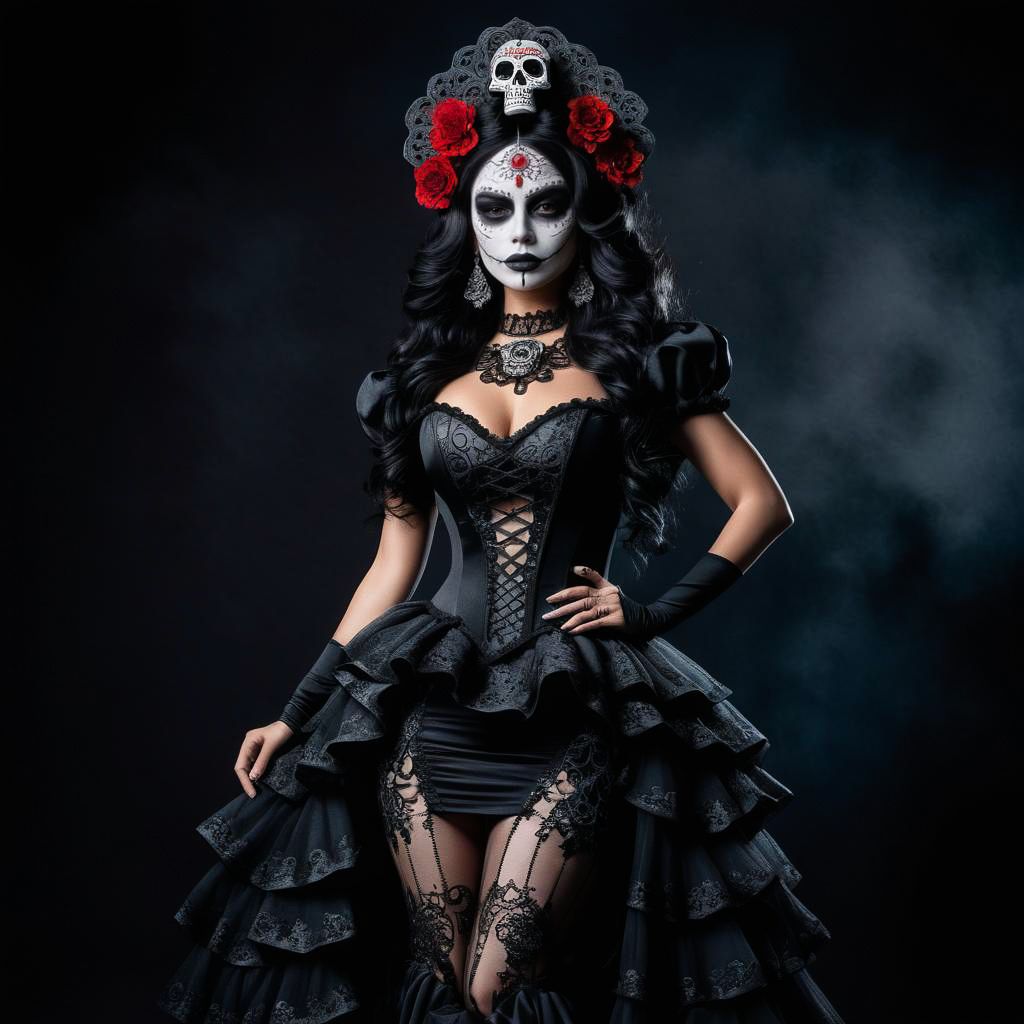 Intense Catrina-Inspired Woman Portrait