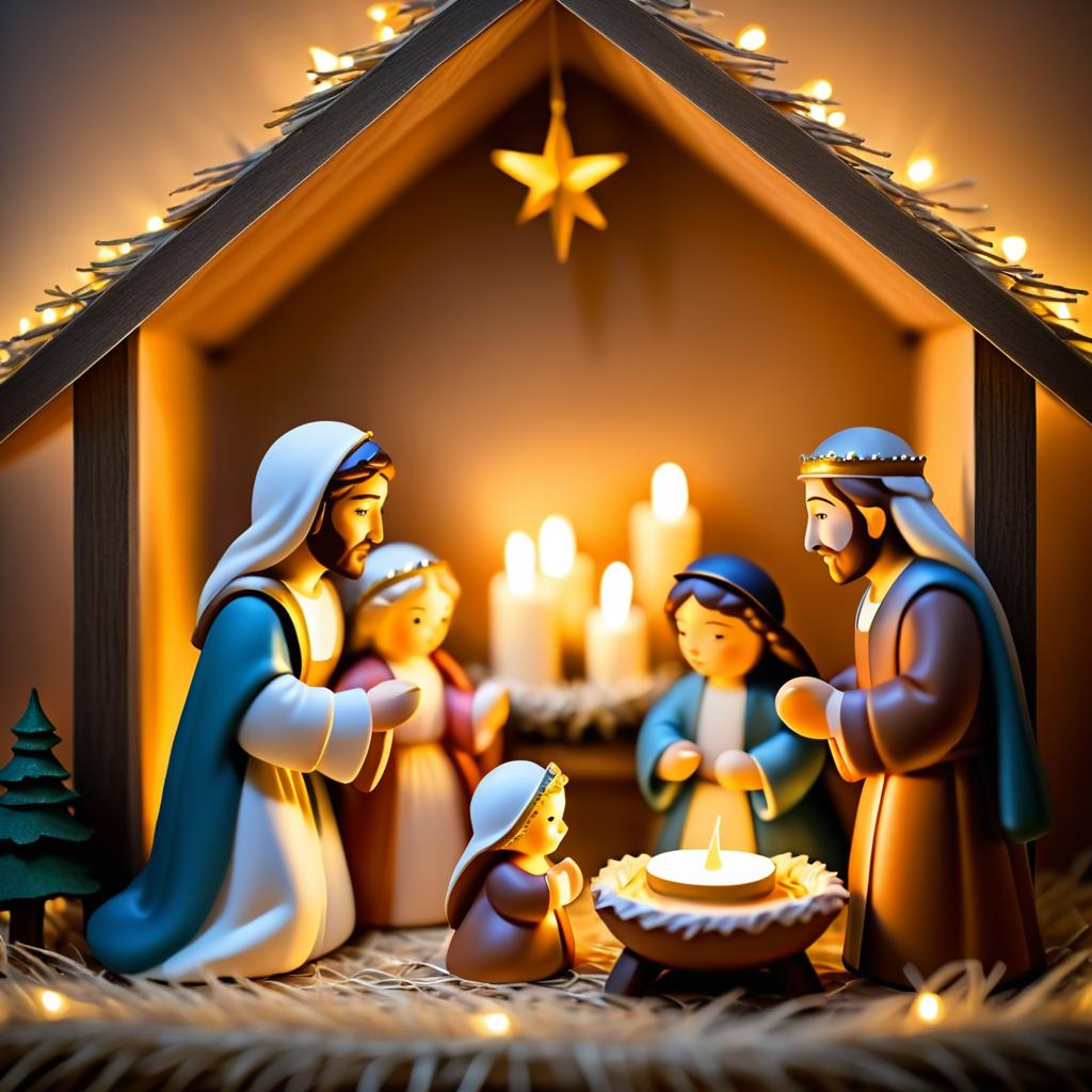 Cozy Close-Up of Nativity Scene