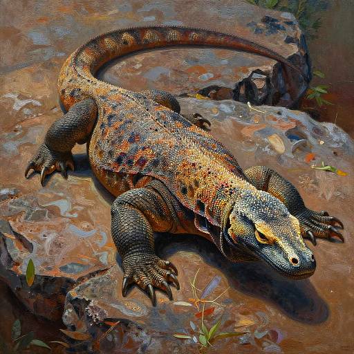 Hyper-Realistic Komodo Dragon Art