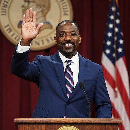 Confident Black Man in Blue Suit