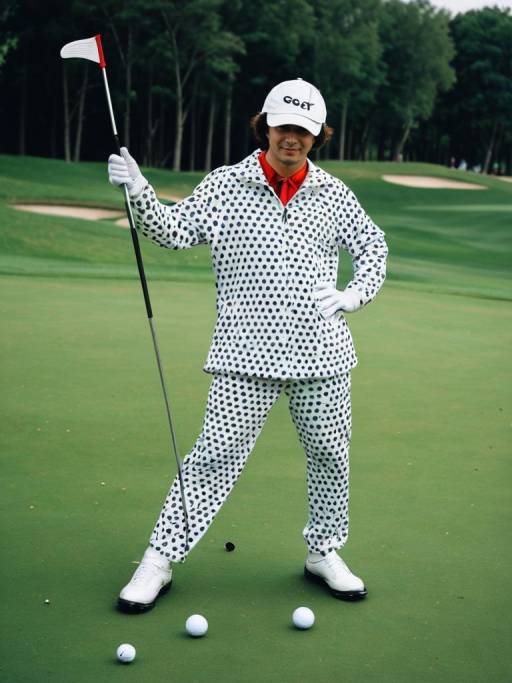 Person in Golf Ball Costume on Golf Course