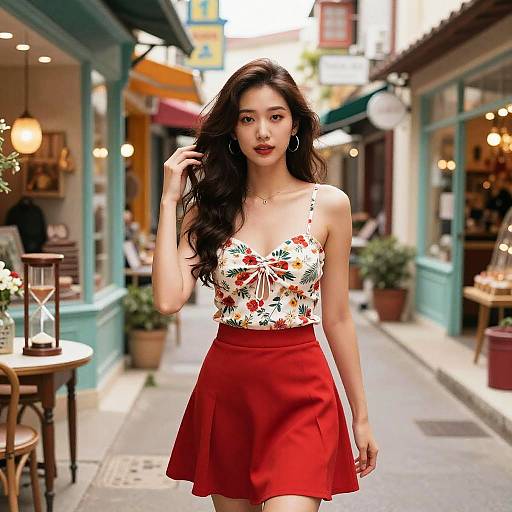 Hourglass Woman in Vintage Boutique