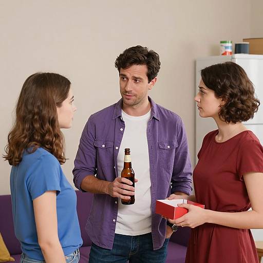 Casual Gathering in a Colorful Room