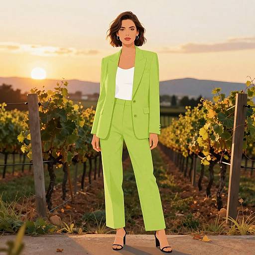 Modern Business Woman in Vineyard Sunset