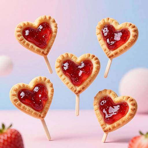Whimsical Floating Heart-Shaped Pie Pops