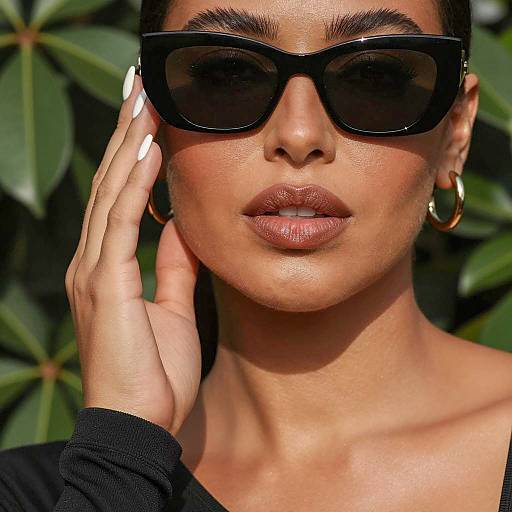 Confident Woman in Sunglasses Close-Up