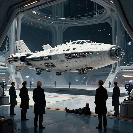 Futuristic Spaceport Docking Scene