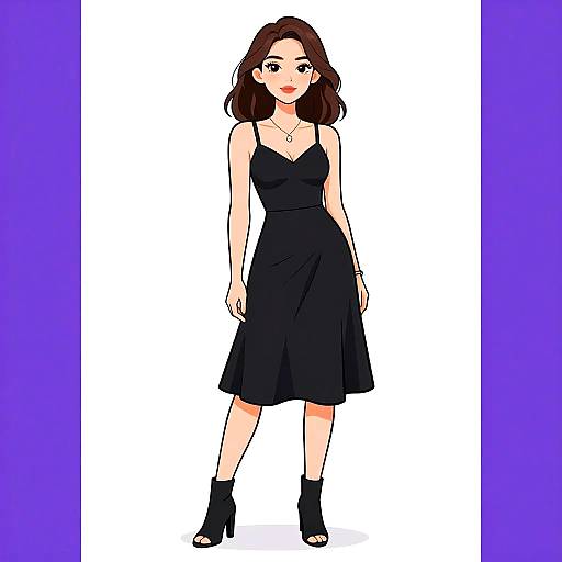 Chic Woman in Little Black Dress