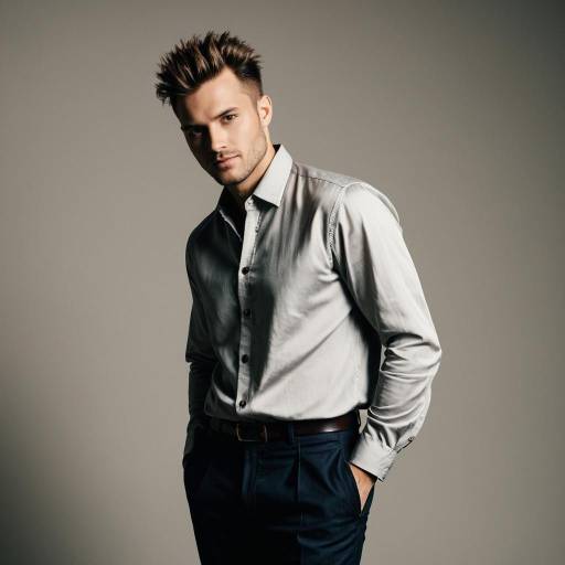 Stylish Man in Silk Button-Down Portrait