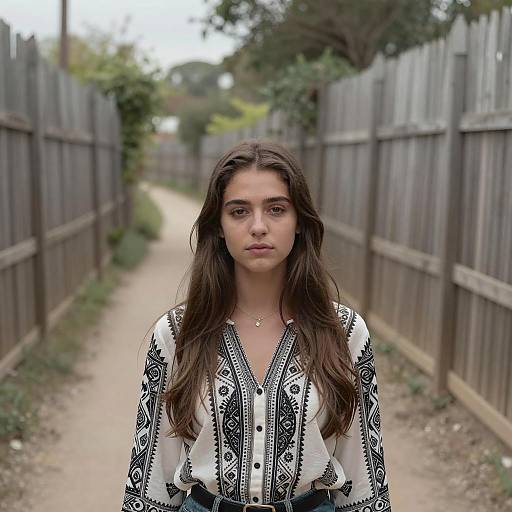 Young Woman on a Pathway Adventure