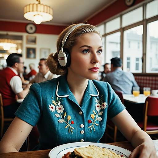 1950s Diner Ultra-Realistic Scandinavian Portrait