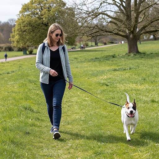 Woman Walking Dog at Mow Cop Folly