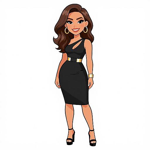 Stylish Woman in Black Bodycon Dress