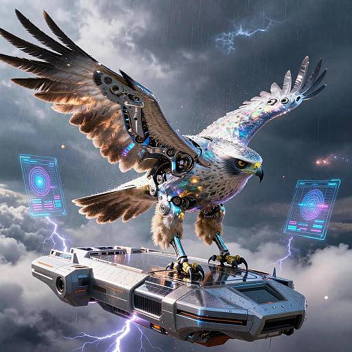 Majestic Biomechanical Hawk Tracker