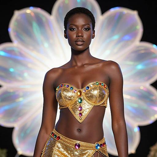 Futuristic Glamorous Woman with Iridescent Glow