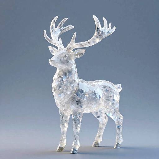 Regal Luminescent Glacier Crystal Antlered Stag