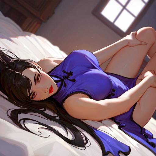 Seductive Tifa in Bedroom Setting