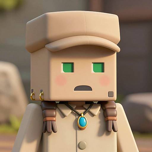 Realistic Portrait of Bedrock Themed Woman