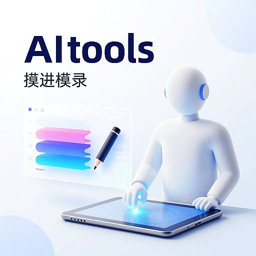 Glowing AI Assistant Guiding Digital Artist