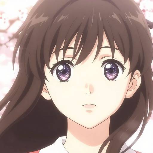 Anime Style Portrait with Cherry Blossoms