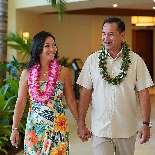 Couple Strolling at Aulani Resort