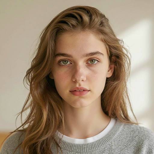 Close-Up Portrait of a Young Woman